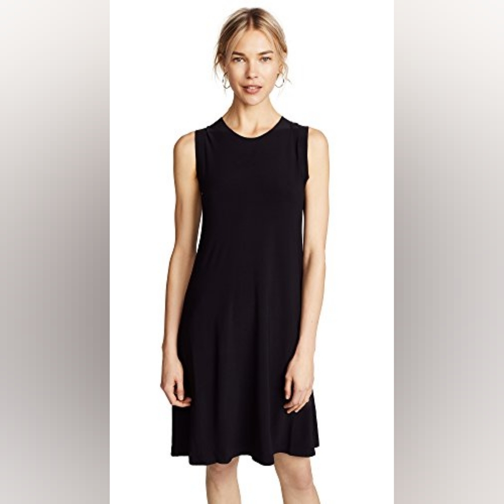 Norma Kamali Black Sleeveless Hi-Low Swing Dress Size M